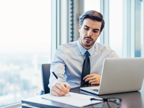 Man working at his desk