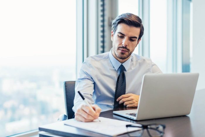 Man working at his desk