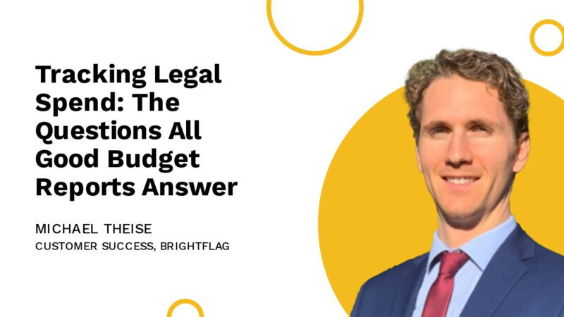 Brightflag's Customer Success Manager Michael Theise, smiling in a suit and tie on a yellow and white backdrop, next to the title 