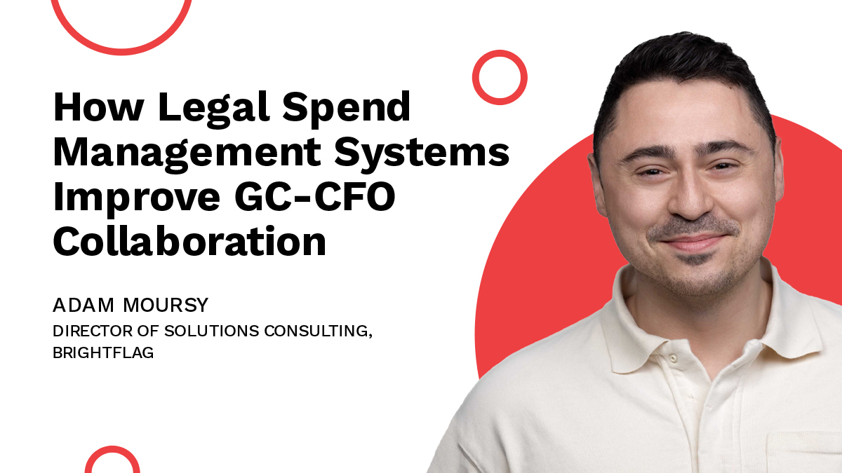 Brightflag's Director of Solutions Consulting, Adam Moursy, smiling in front of a white and red background, with the blog title 