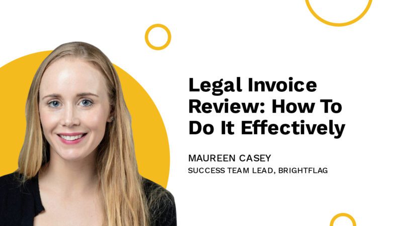Maureen Casey, Brightflag's Customer Success Team Lead, smiling in front of a yellow and white backdrop, with the blog title 