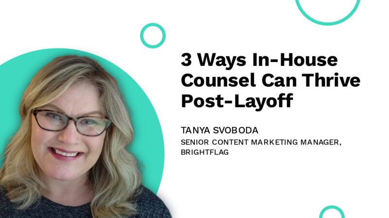 Tanya Svoboda, Senior Content Marketing Manager at Brightflag, smiling with glasses and medium-length blonde hair, in front of a white background with the text 