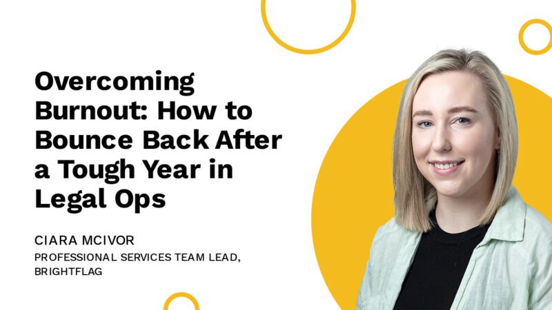 Ciara McIvor, Professional Services Team Lead, smiling in a light blue blazer and black shirt, in front of a yellow circle background, with the text 