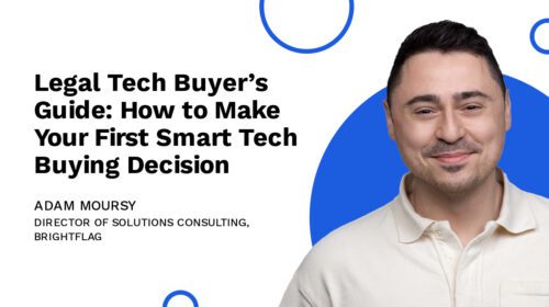 Brightflag's Director of Solutions Consulting, Adam Moursy, smiling in a white business shirt in front of a blue and white background, with the blog title 