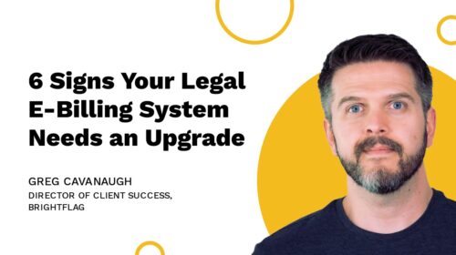 Brightflag's Director of Customer Success, Greg Cavanaugh, smiling in a blue shirt in front of a white and yellow background, with the blog title 