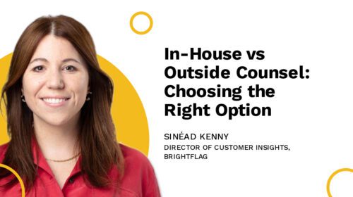 Brightflag's Director of Customer Insights, Sinead Kenny, smiling in front of a white and yellow background in a red shirt, next to the blog title 