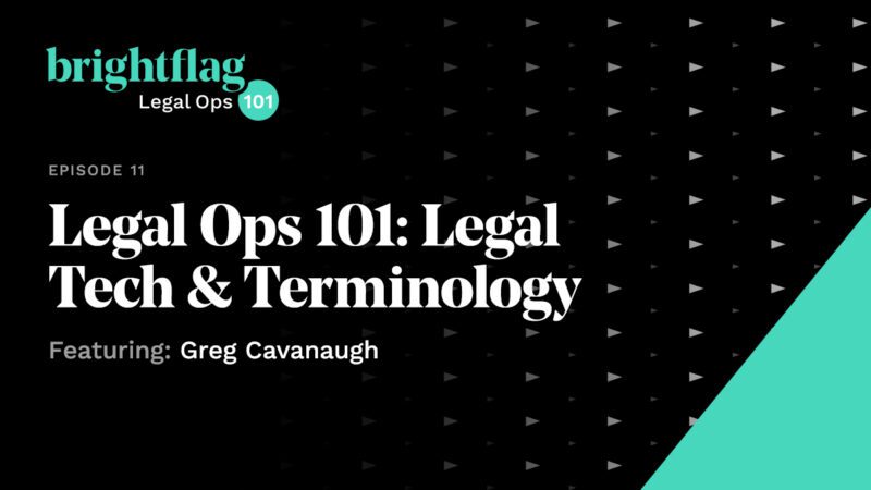 Brightflag's Legal Ops 101 logo on a black and teal background with the title 