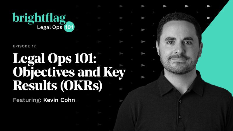 Black-and-white profile photo of Brightflag Chief Customer Officer Kevin Cohn, next to the Legal Ops 101 logo and the title 