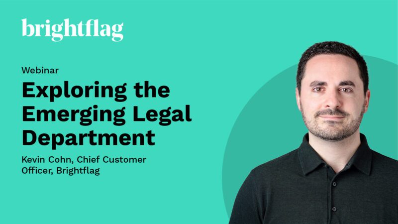 Kevin Cohn, Chief Customer Officer at Brightflag, smiling in a black dress shirt, next to the webinar title 