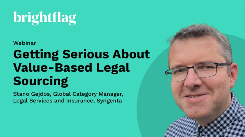 Stano Gejdos, Global Category Manager at Syngenta, smiling in a blue checkered shirt and glasses, in front of the Brightflag logo and the webinar title 