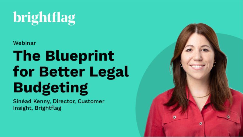 Sinead Kenny, Brightflag's Director of Customer Insights, smiling in a red shirt on a blue background, next to the webinar title 