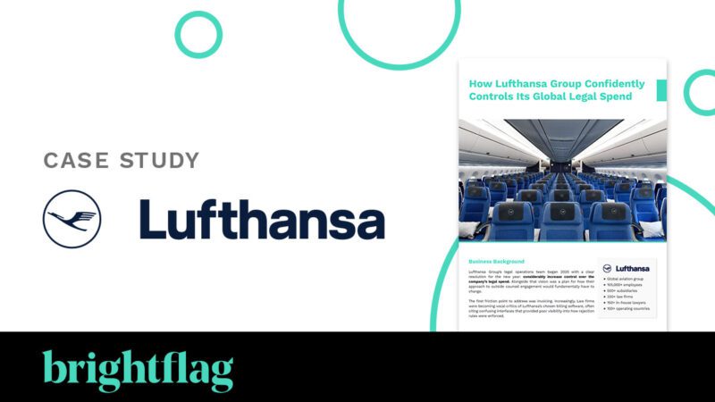 Lufthansa's logo on a white background with teal circles, for the Lufthansa Brightflag case study.