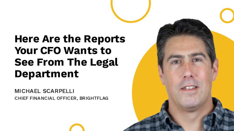 Mike Scarpelli, Brightflag's CFO, smiling in front of a yellow and white backdrop, with the blog title 