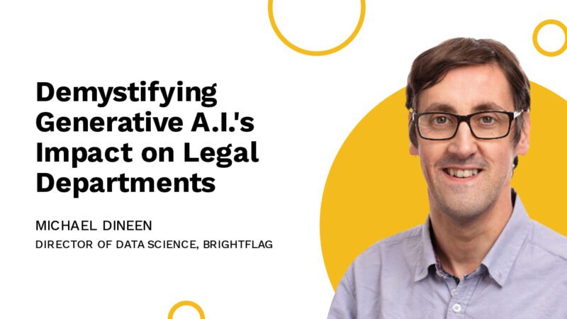 Brightflag's Director of Data Science, Michael Dineen, smiling in glasses and a dress shirt, on a white and yellow background, with the blog title 
