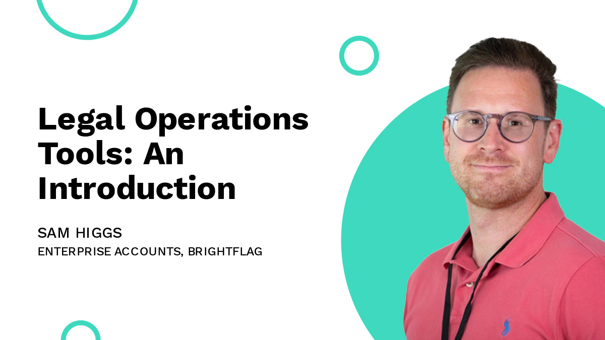 Brightflag Enterprise Account Executive, Sam Higgs, in a pink polo, smiling in front of a teal and white background, next to the blog title 