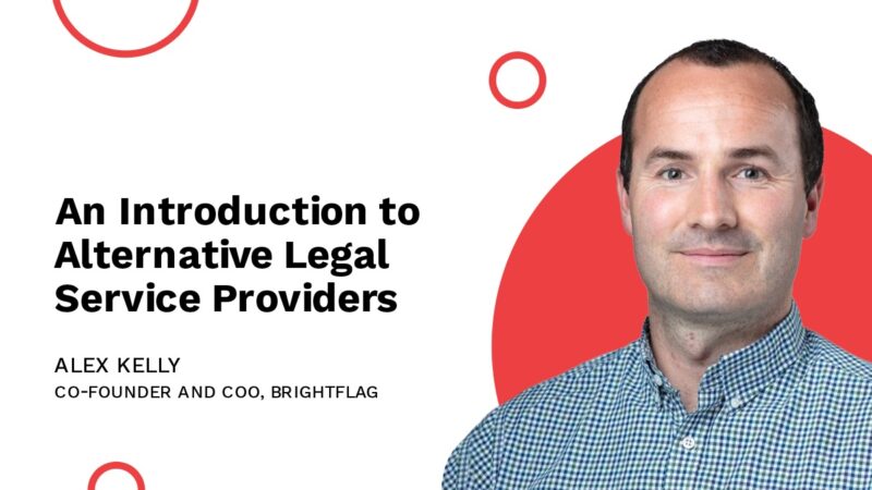 Alex Kelly, Co-Founder of Brightflag, smiling in a business shirt on a white and red background, with the blog text,
