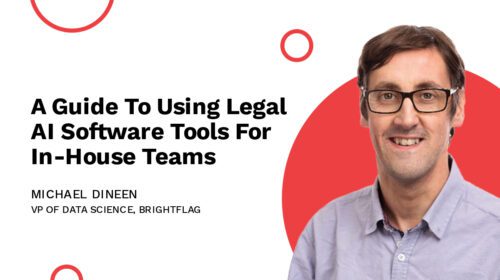 Brightflag's VP of Data Science, Michael Dineen, smiling in a dress shirt and glasses in front of a red and white background, with the blog title 