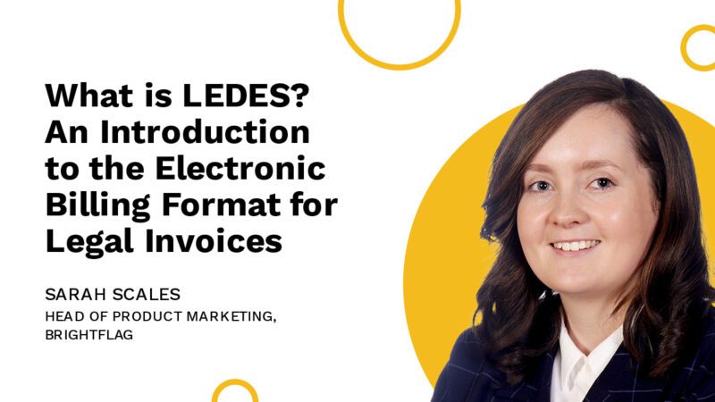 Brightflag's Head of Product Marketing, Sarah Scales, smiling in business attire in front of a yellow and white background, with the blog title 