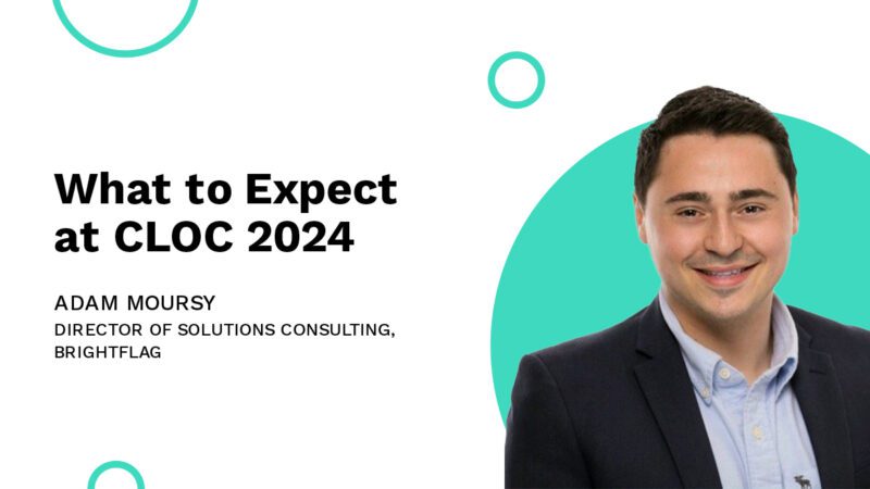 Brightflag's Director of Solutions Consulting, Adam Moursy, in business attire in front of a white and blue background, with the blog title 