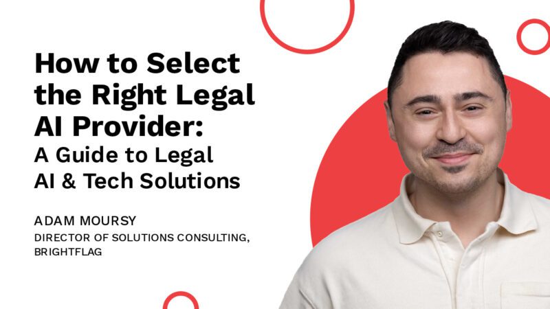 Brightflag's Director of Solutions Consulting, Adam Moursy, smiling in front of a white and red background, with the blog title 