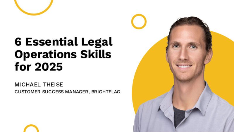 Brightflag Customer Success Manager, Michael Theise, smiling in a business shirt on a white and yellow background, with the blog title 