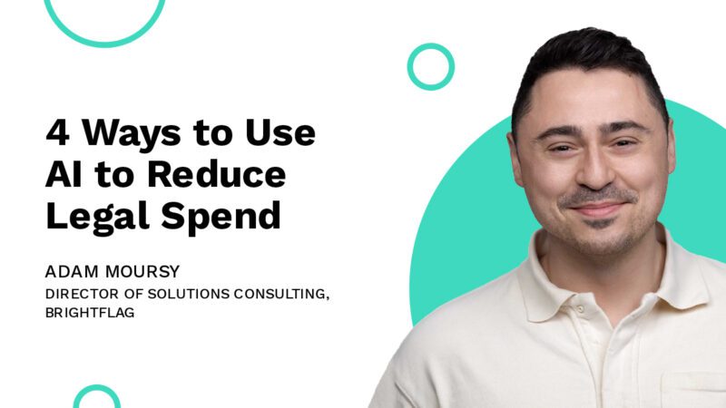 Brightflag's Director of Solutions Consulting, Adam Moursy, smiling in front of a white and teal background in a white business shirt, with the blog title 