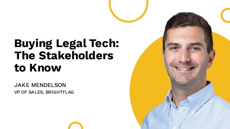 Jake Mendelson, Brightflag's VP of Sales, smiling in a business shirt in front of a yellow and white background, with the blog title 