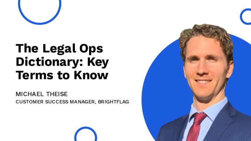 Brightflag Customer Success Manager, Michael Theise, in a blue suit with a red tie, standing in front of a white and blue background, with the blog title 