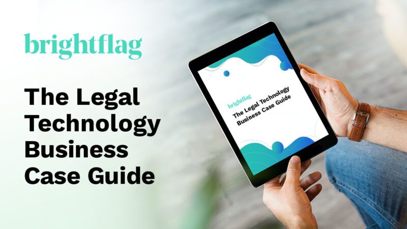 Brightflag's logo with an image of a person holding a tablet device, and the resource title, 