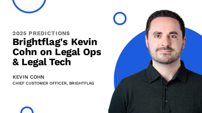 Brightflag's Chief Customer Officer, Kevin Cohn, smiling in a black button-up shirt in front of a white and blue background, with the text 