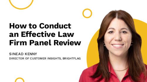 Brightflag's Director of Customer Insights, Sinead Kenny, smiling in front of a white and yellow background with a red button-down shirt on, next to the blog title