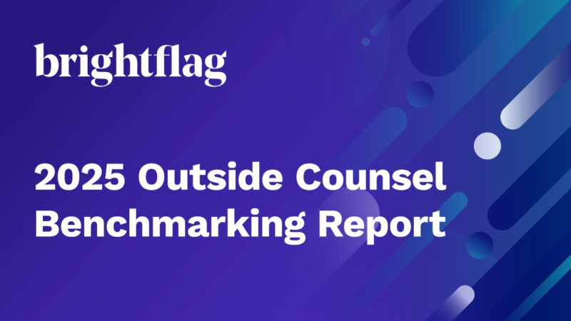 A blue background with blue and white geometric shapes on the right, the Brightflag logo at the top, and the resource title