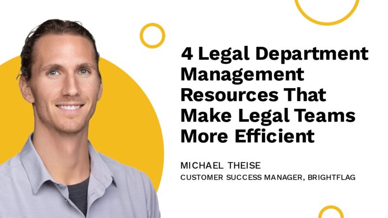 Brightflag Customer Success Manager Michael Theise, smiling in a white business shirt in front of a white and yellow background, with the blog title 