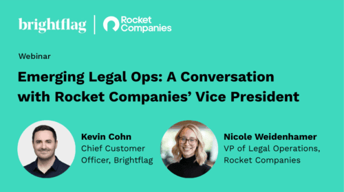 The Brightflag and Rocket Companies logos at the top in white on a teal background, with the webinar name 