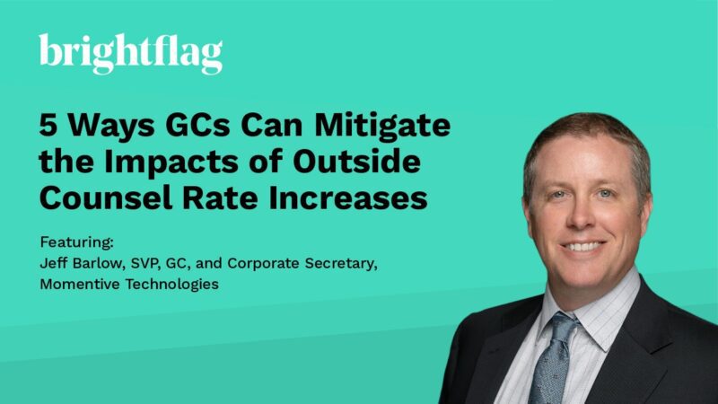 Jeff Barlow, SVP, General Counsel, and Corporate Secretary at Momentive Technologies, smiling in a dark suit with a blue tie, on a teal background, with the title 