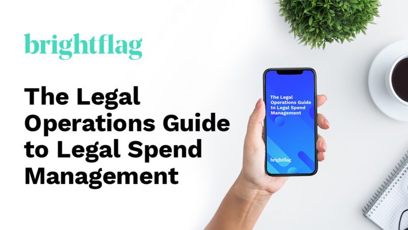 Top-down view of someone looking at a mobile device with Brightflag's 