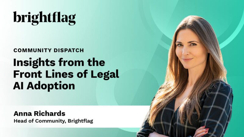 Brightflag's Head of Community, Anna Richards, smiling in a patterned business jacket with arms crossed. Behind her is a blue and white background with the blog title 