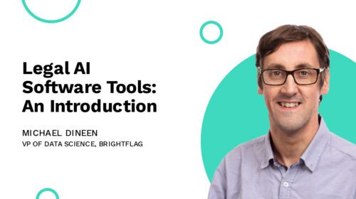 Brightflag's VP of Data Science, Michael Dineen, smiling in a light blue business shirt and glasses in front of a white and teal background, with the blog title 